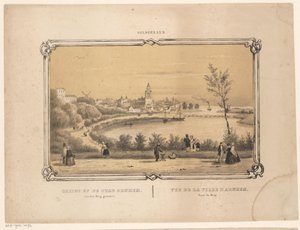 Widok na Arnhem Widok miasta Arnhem z den Berg (tytuł na obiekcie) Gelderland (tytuł serii na obiekcie) autorstwa Frederik Lodewijk Huygens