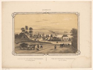 Widok na Oosterbeek Widok wsi Oosterbeek z Góry Stołowej (tytuł na obiekcie) Gelderland (tytuł serii na obiekcie) autorstwa Frederik Lodewijk Huygens