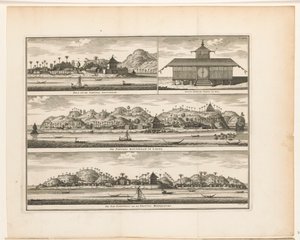 Trzy fortece na Ambon Hila i Twierdza Amsterdam / New Moorsche Temple of Hila / Twierdza Rotterdam na Larike / De Pas Baguwala i Vesting Middelburg (tytuł na obiekcie)