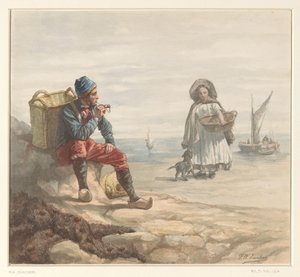 Rybacy na plaży autorstwa Frederik Willem Zürcher