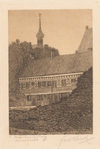 Stare mury obronne, Maastricht (oryginalny tytuł na obiekcie) autorstwa Frederik van der Harst (signed by artist)