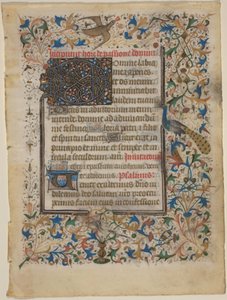 Kartka rękopisu z Księgi Godzin (incip. Passionis) autorstwa French 14th Century