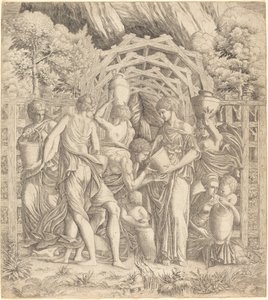 Młody mężczyzna pijący wodę (Rebecca i Eliezer?) autorstwa French 16th Century after Francesco Primaticcio