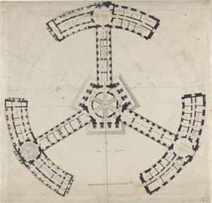 Plan gruntu pod Akademię Sztuk Pięknych autorstwa French 18th Century
