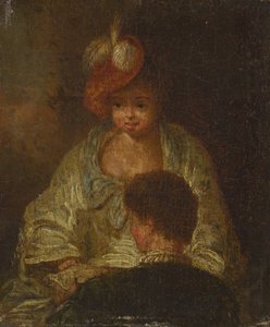 Młoda kobieta i mężczyzna autorstwa French 18th Century