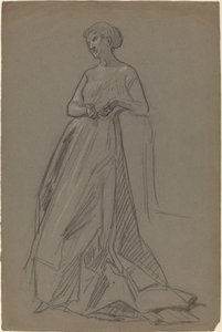 Stojąca kobieta oparta na łokciu autorstwa French 19th Century