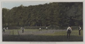 Gra w tenisa ziemnego w Lycee Michelet, Vanves, Paryż (kolorowe zdjęcie) autorstwa French Photographer