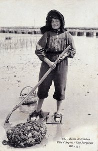 Basen Arcachon: maszyna do sortowania ostryg - pocztówka autorstwa French Photographer