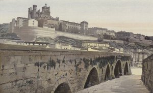 Beziers, Stary Most i Kościół Saint-Nazaire (dawna katedra) autorstwa French Photographer