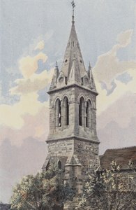 Bourbonne-les-Bains, kościół, dzwonnica i iglica autorstwa French Photographer