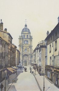 Wieś, ulica i kościół Notre-Dame autorstwa French Photographer