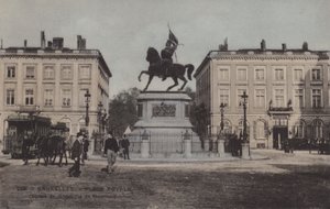 Bruksela, Place Royale, Statua Godefroid de Bouillon autorstwa French Photographer