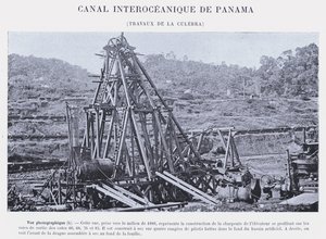 Panama Interoceanic Canal, Culebra Works (zdjęcie czarno-białe) autorstwa French Photographer