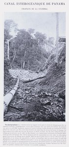 Panama Interoceanic Canal, Culebra Works (zdjęcie czarno-białe) autorstwa French Photographer