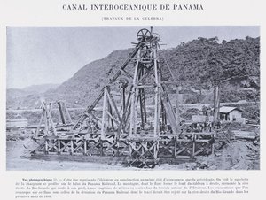 Panama Interoceanic Canal, Culebra Works (zdjęcie czarno-białe) autorstwa French Photographer