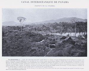 Panama Interoceanic Canal, Culebra Works (zdjęcie czarno-białe) autorstwa French Photographer