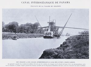 Panama Interoceanic Canal, Chagres Valley Works (zdjęcie czarno-białe) autorstwa French Photographer