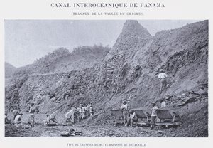 Panama Interoceanic Canal, Chagres Valley Works (zdjęcie czarno-białe) autorstwa French Photographer
