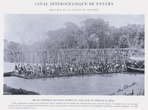 Panama Interoceanic Canal, Chagres Valley Works (zdjęcie czarno-białe) autorstwa French Photographer