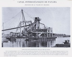 Panama Interoceanic Canal, Chagres Valley Works (zdjęcie czarno-białe) autorstwa French Photographer