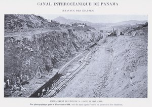 Panamski Kanał Interoceaniczny, Śluza Works (zdjęcie bw) autorstwa French Photographer