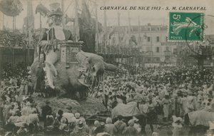 Carnaval de Nice 1913. Pocztówka wysłana w 1913 roku. autorstwa French Photographer