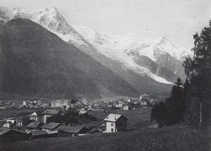 Chamonix i Mont Blanc (zdjęcie czarno-białe) autorstwa French Photographer