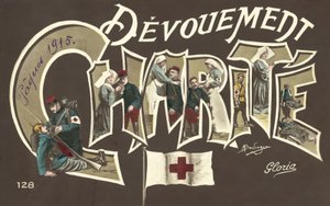 Dobroczynność, Pielęgniarstwo, w czasie I wojny światowej (kolorowe zdjęcie) autorstwa French Photographer