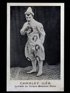 Clown Charley Iles (1876-?) z cyrku Medrano w Paryżu, ok. 1910, pocztówka, Francja, XX w. autorstwa French Photographer