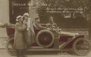 Para z samochodem (zdjęcie kolorowe) autorstwa French Photographer