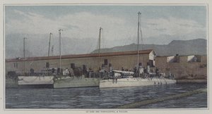 Niszczyciele w porcie Toulon, Francja (kolorowe zdjęcie) autorstwa French Photographer