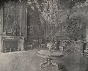 Salon w Pałacu Fontainebleau (zdjęcie czarno-białe) autorstwa French Photographer