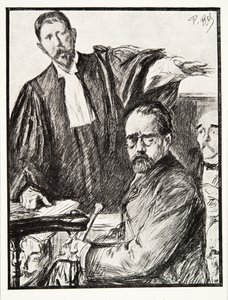 Dreyfus na swoim procesie, z Historii III RP, tom. I, Historia polityczna, wyd. 1933 (lito) autorstwa French Photographer