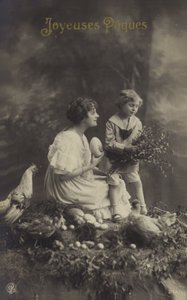 Kartka wielkanocna z małym chłopcem autorstwa French Photographer