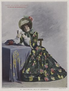 Emilie Mily-Meyer jako Mademoiselle Lenormand w retrospektywie La Revue (kolorowe zdjęcie) autorstwa French Photographer