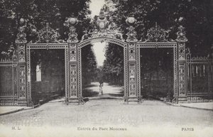 Wejście, Parc Monceau, Paryż (zdjęcie czarno-białe) autorstwa French Photographer