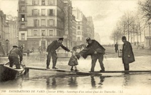 Powódź Paryża, Francja, styczeń 1910 r. autorstwa French Photographer