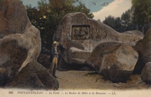 Fontainebleau, La Foret, Skała Miletu i Rousseau autorstwa French Photographer