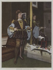 Francuski baryton Victor Maurel jako Iago w operze Otello Giuseppe Verdiego (zdjęcie kolorowe) autorstwa French Photographer