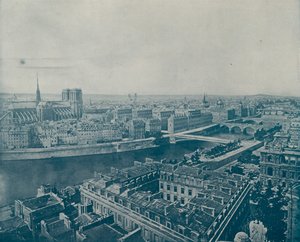 Ogólny widok na Paryż, patrząc na zachód (zdjęcie czarno-białe) autorstwa French Photographer