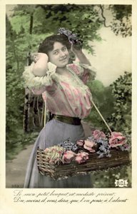 Dziewczyna z kwiatami na sprzedaż autorstwa French Photographer