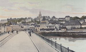 Gray, Vue generale, wzięty z brzegu Saone autorstwa French Photographer