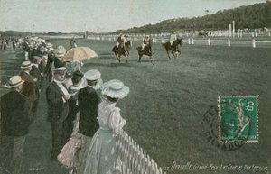 Wyścigi konne w Deauville. Pocztówka wysłana w 1913 roku. autorstwa French Photographer