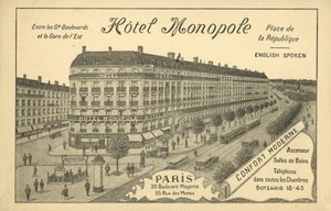 Hotel Monopole, Paryż (lito) autorstwa French Photographer