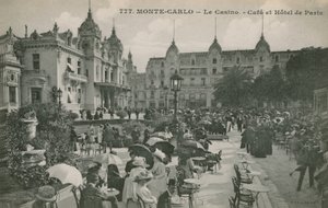 Hotel de Paris Monte-Carlo w Monte Carlo, Monako, Francja. Pocztówka wysłana w 1913 roku. autorstwa French Photographer