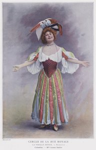 Jeanne Saulier jako Colombine w La Vieille Revue (kolorowe zdjęcie) autorstwa French Photographer