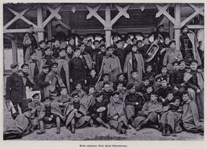 Armia rosyjska: Szkoła Wojskowa im. Paula w Petersburgu (zdjęcie czarno-białe) autorstwa French Photographer