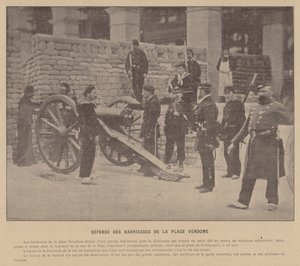 Komuna Paryska, Obrona Barykad Placu Vendome (zdjęcie czarno-białe) autorstwa French Photographer