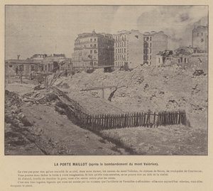 Komuna Paryska, La Porte Maillot, po bombardowaniu Mont Valerien (zdjęcie czarno-białe) autorstwa French Photographer