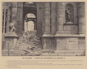 Komuna Paryska, Tuileries, Wejście do Apartamentów Napoleona III (zdjęcie czarno-białe) autorstwa French Photographer
